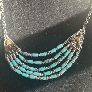 Lucky brand necklace with turquoise style beads.